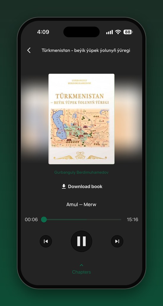 PostBook — audio player