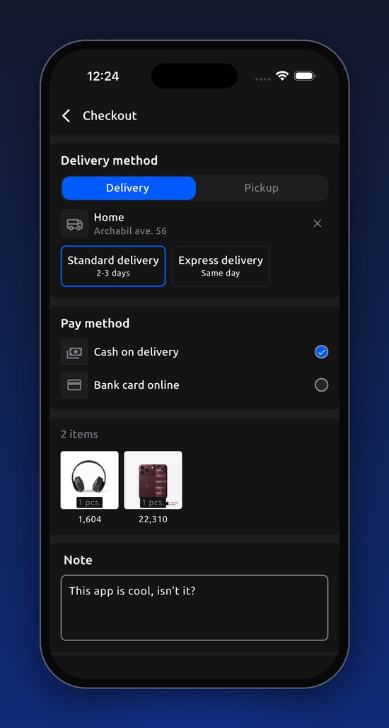 PostShop — checkout